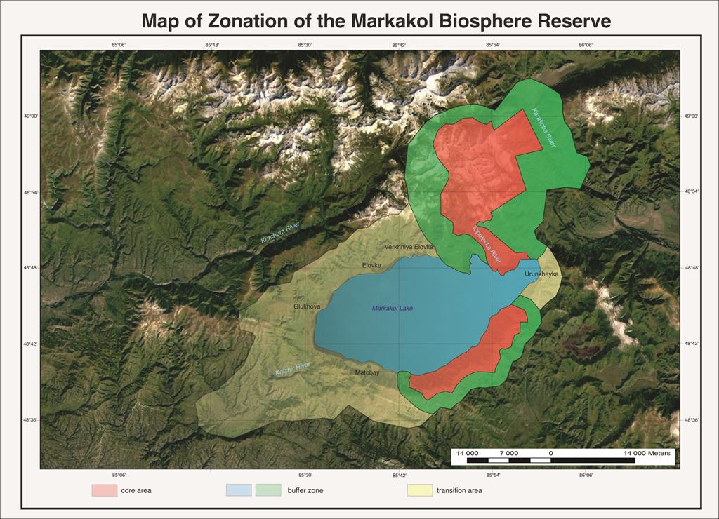 Map of zonation Markakol curvesA3