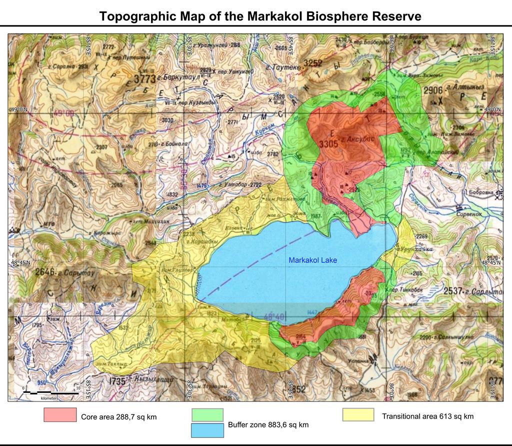Topographic map Markakol BR