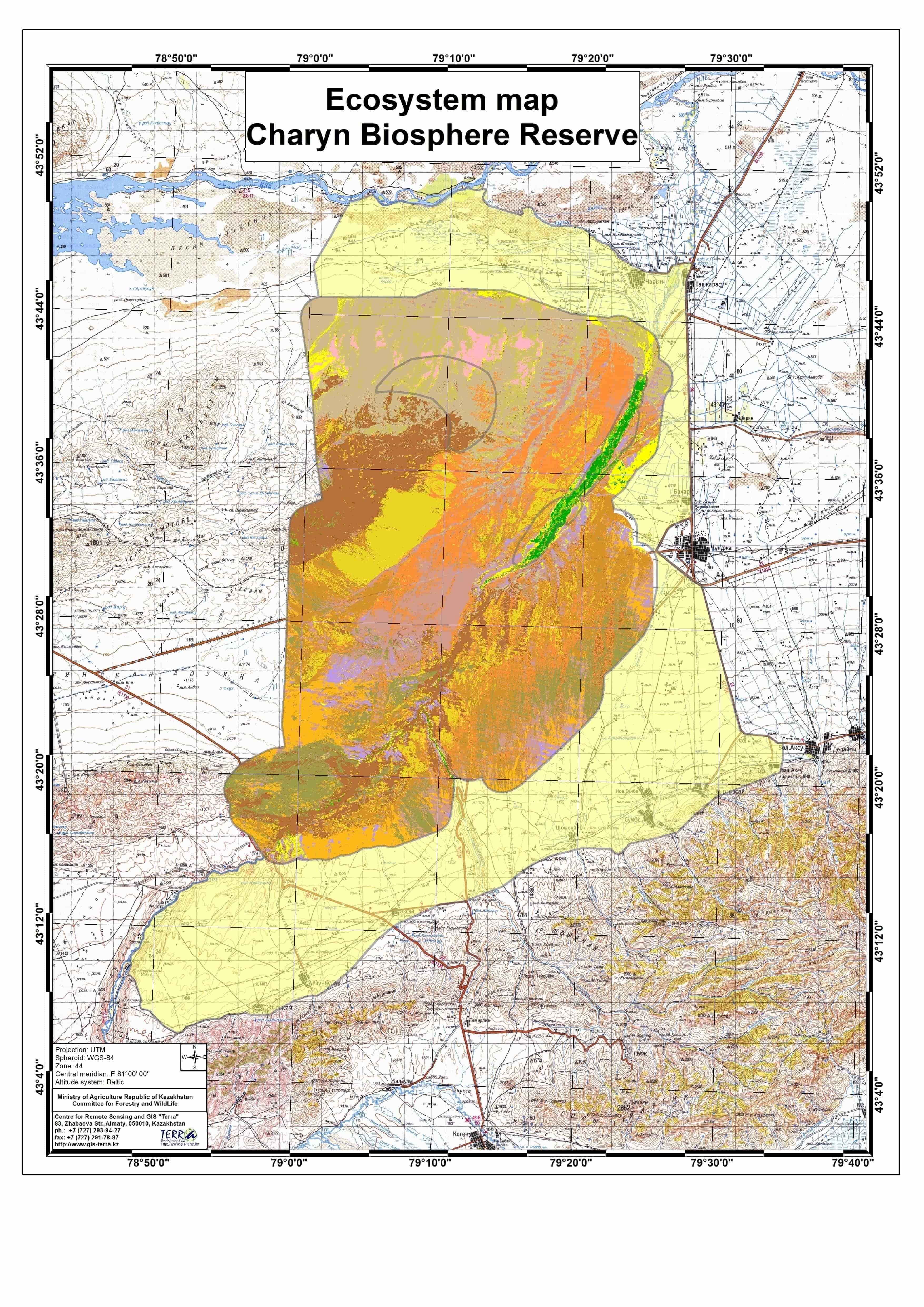 04 1 Map of Ecosystems Charyn BR min min min